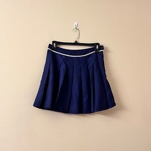 Forever 21 Navy Blue Skater Skirt with White Trim